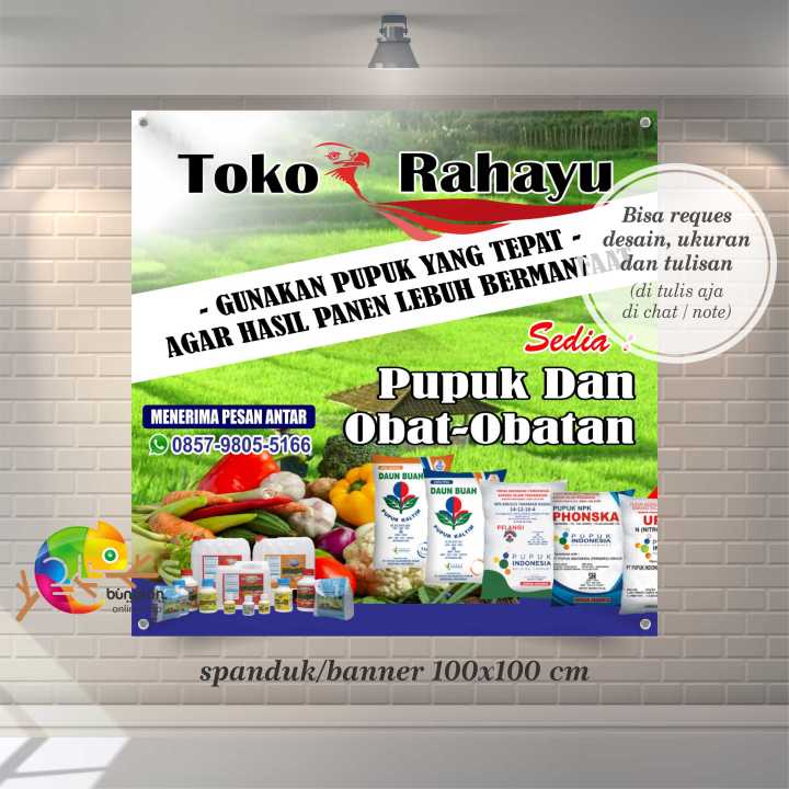 Spanduk Banner Toko Obat Pertanian Spanduk Toko Pupuk Custom Desain