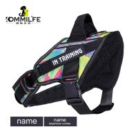 KOMMILIFE Nylon Adjustable Dog Harness Personalized Pet K9 Harness For Dogs Reflective Breathable Pet Dog Harness No Pull Collars