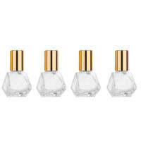 4pieces DIY Perfumes Mini Aluminum Cap Vial Container Glass Roller Bottle