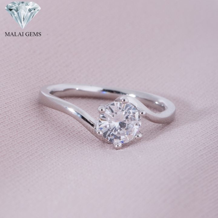 malai-gems-แหวนเพชร-เงินแท้-925-เคลือบทองคำขาว-ประดับเพชรสวิส-cz-รุ่น-071-8r34867-แถมกล่อง-แหวนเงินแท้-แหวนเงิน-แหวน