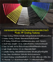 ตะแกรงระบายน้ำพลาสติกสีพิเศษ ตะแกรงพลาสติกปูพื้น ตะแกรงพลาสติก PP Plastic Grating Panel Colorful ขนาด 25x100 cm.