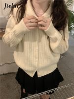 ¤✇▤ Jielur New Color Cardigan Woman French Knitted Pink Street Chicly