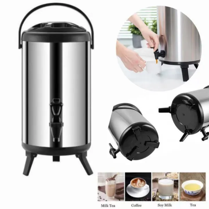 10L / 8L Milk Tea Bucket Milk Tea Barrel Water Jug Stainless Thermos