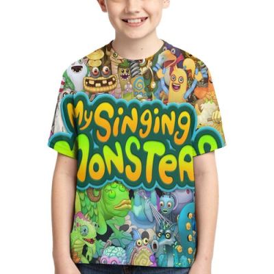 2023 My Singing Monsters Boys and Girls Short Sleeve T-shirt Cotton 3D Digital Printing Fashion Kids Clothing Casual Tops