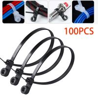 100Pcs Nylon Cable Tie 4x200 Fixed Cable Tie Nylon Cable Zip Ties With Screw Hole Mount Self Locking Loop Wrap Bundle Tie Straps