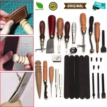 18pcs/set Leatherworking Set DIY Metal Leather Sewing Kit Portable Leather  Crafting Tool Set