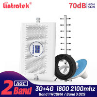 Lintratek 3G 4G Signal Amplifier LTE 1800mhz UMTS 2100mhz DCS WCDMA Signal Repeater Dual Band Cellular Booster Antenna Full Kit