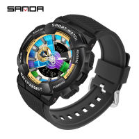 Fashion Trend Mens Watch Personality Raising Hand Lamp Multiple Functions Dual Display Digital Student Electronic Wristwatch