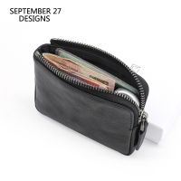 【CW】☒  Wallets Layer Leather Men Coin Purses Small Change Purse Credit Card Wallet Money
