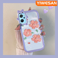 เคส JIUMOO สำหรับ Realme 9i A76 A36 OPPO เคส K10 A96ลายดอกไม้มุกแวววาวเลนส์หลายสีกันกระแทกเคสมือถือเด็กสาวสวยทนต่อการตกหล่นและเคสทนต่อการขีดข่วน