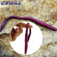 Cerill 10 PCS 160mm 5.5g Soft Fishing Lure Earthworm Bait Grub Lure Artificial Silicone Bloodworm Lifelike Fish Tackle