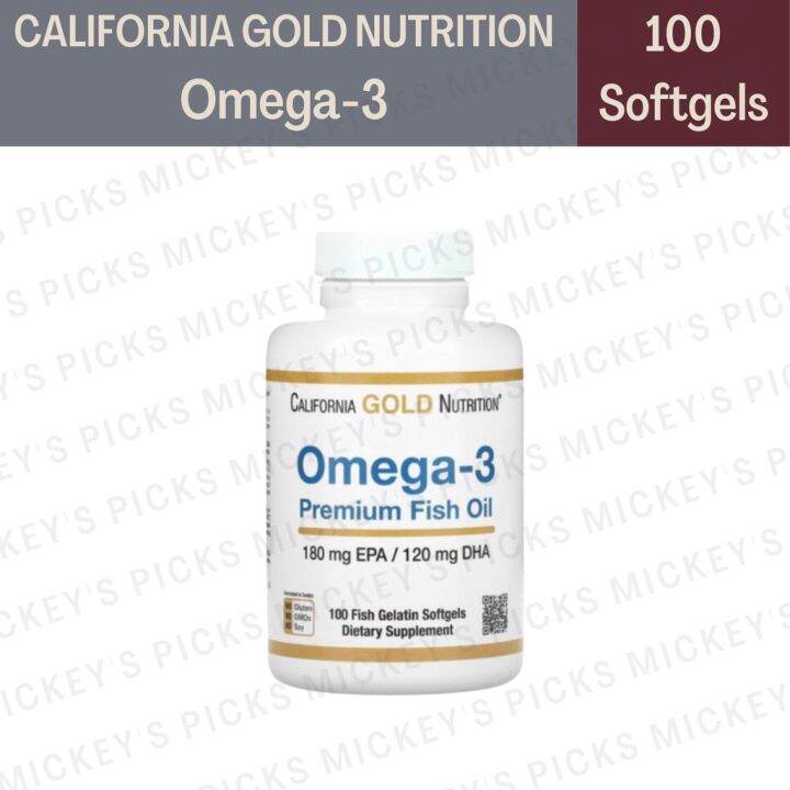 California Gold Nutrition, Omega-3, Premium Fish Oil, 100 Fish Gelatin ...
