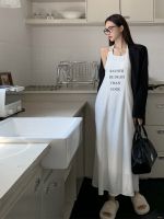 Genuine Uniqlo High-end Dress under suit for women autumn loose casual white halterneck suspender skirt temperament long ankle length skirt