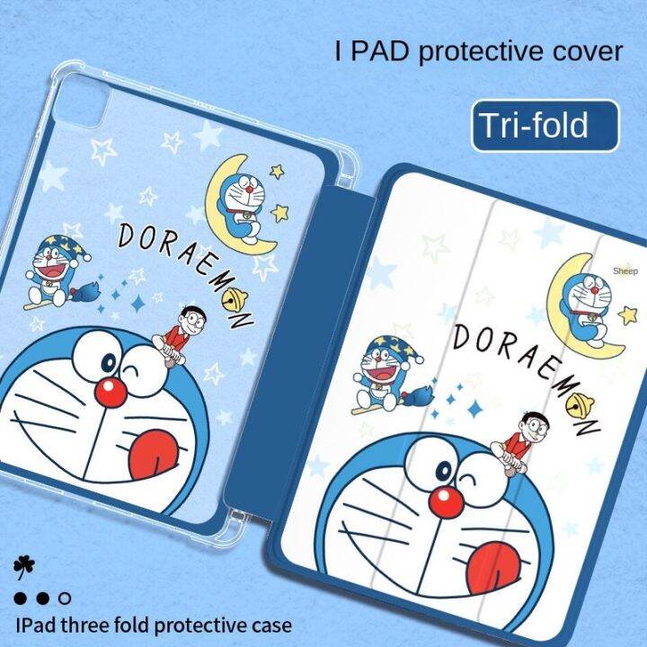 เคสแท็บเล็ต-กันกระแทก-ลายการ์ตูนโดเรม่อน-สําหรับ-ipad-air5-10-9-air1-2-3-9-7-นิ้ว-2017-2018-2019-2020-2021-pro-8th-9th-gen9-10-2