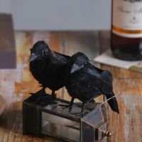 Halloween Simulation Crow Desktop Decoration Decorations Home Furnishings Black Crow Terrifying Atmosphere Decoration Props