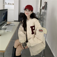 Factory Outlet Retro Diamond Letter Hong Kong Wind Pilot Thickened Cotton Jacket Female 2023 New College