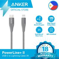 【Taotao Electronics】 Anker Powerline II USB C เพื่อสายเคเบิลหลอดไฟ3ft ชาร์จเร็วไนลอนถักสำหรับ iPhone