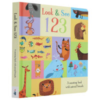 A Book*Look and See 123 Childrens English digital enlightenment book anti-tear hard cardboardตัวเลขภาษาอังกฤษสำหรับเด็ก