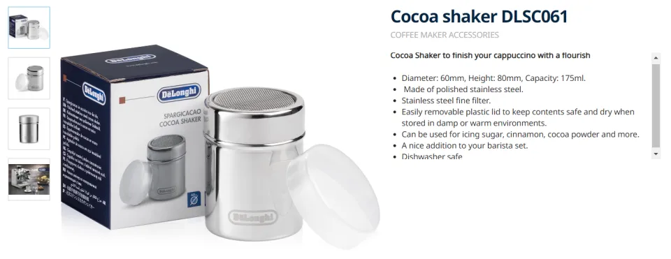 De'Longhi Cocoa Shaker for Cappuccinos or Lattes DLSC061