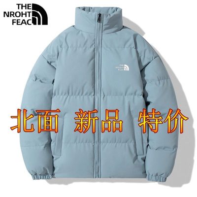 North Face เสื้อขนเป็ดผู้ชาย,แจ็คเก็ตบุคอตตอนใหม่ลำลองอบอุ่นส่วนสั้นหนาแจ็คเก็ตบุคอตตอนใบหน้าทางทิศเหนือ