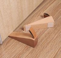 1Pc Solid Wood Door Stopper Non-Slip Stop Baby Protect Leather Rope Wedge Anti-collision Gate Decor Catch Floor Nail-free Decorative Door Stops