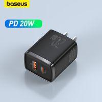 Baseus ที่ชาร์ตมือถือแบบพกพาพอร์ต USB 2พอร์ตสำหรับ14 13 12 11 Pro Max รองรับเครื่องชาร์จ USB 20W ชนิด C PD