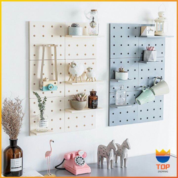 top-diy-ตกแต่งบ้าน-แผ่นวางของติดผนัง-ชั้นเก็บของพลาสติก-ติดตั้งง่าย-ไม่ต้องเจาะผนัง-storage-rack