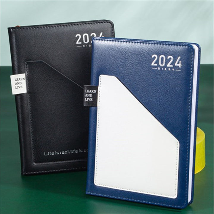 Notebook 2024 Planning Notebook Soft PU Cover English Agenda Book Daily