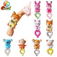 20pcs Cartoon Animal Wrist Balloons Rabbit Sheep Monkey Hand Wearing Air Balloon Kids Toys Birthday Party Decoration Baby Shower Artificial Flowers  P