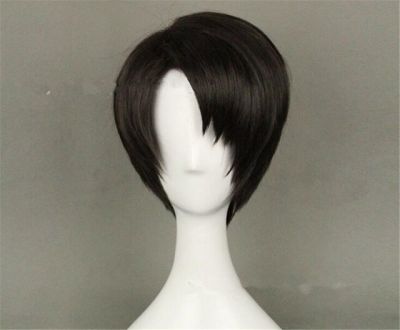 Attack On Titan Levi Ackerman Anime Cosplay Wigs For Man Short Straight Cartoon Party Wig A1065
