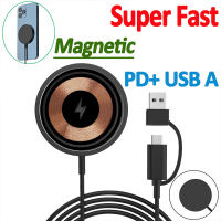 ใหม่ Magnetic Wireless Charger Pad Stand สำหรับ 14 13 12 11 Pro Max Mini Macsafe Chargers Fast Charging Dock Station