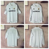 ◈▬◑ เสื้อกีฬาแขนยาว ลายทีมฟุตบอล Real Madrid 9800 Real Madrid Home AAA สไตล์วินเทจ