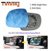 1คู่ด้านข้างกระจกมองหลังเลนส์แก้วสีฟ้าสำหรับ Nissan Versa Sunny March 2011-2016มุมกว้าง Anti Glare กระจกรถยนต์ Wing