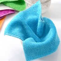 【cw】15PCS Anti-grease Dish Cloth Bamboo Fiber Washing Towel Kitchen Household Scouring Pad Magic Cleaning Rags Multifunctional Tool ！