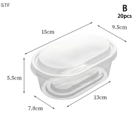 STF ถ้วยแบบใช้แล้วทิ้งพร้อมฝาปิด20ชิ้น360 400มล. ถ้วยพลาสติกใส่น้ำแข็งสำหรับครีมผลไม้พุดดิ้งสลัด