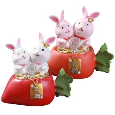 Fairy Garden Rabbit Miniature Resin Miniature Rabbit Figures New Year Decoration for Luck &amp; Wealth 2023 Chinese New Year Decoration special