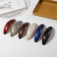 Come Shine 6 Pcslot Sets for girls Fashion Glossy gold line striped acrylic oval hair clips for women accessories  lady