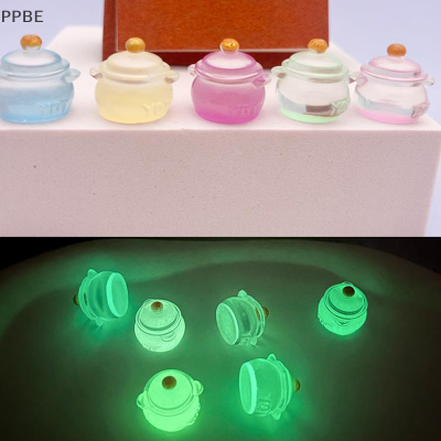 PPBE 2pcs Luminous MINI Resin Milk POT รถแดชบอร์ดของเล่นรถเครื่องประดับสี