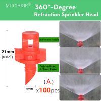 【☸2023 New☸】 PIFEI Muciakie หัวฉีดสปริงเกลอร์,100ชิ้น90 360องศาหักเหของน้ำในสวนสำหรับเรือนกระจก