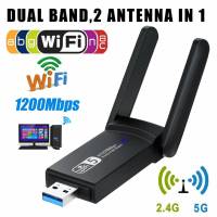 ใหม่ 3.0 2.4G 5.8GHz Realtek Dual Band 1200Mbps อะแดปเตอร์เครือข่ายไร้สาย USB WiFi ANTENNA สำหรับพีซีเดสก์ท็อป