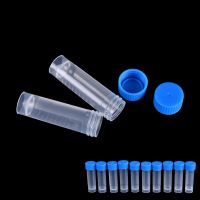 50pcs 5ml Chemistry Plastic Test Tubes Vials Seal Caps Pack Container for Office School Chemistry Supplies