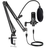 Condenser USB Computer Microphone Kit With Adjustable Scissor Arm Stand Shock Mount for Studio Streaming Voice Podcasting T669