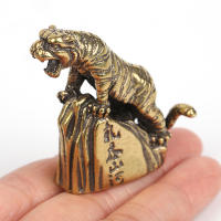 Free ship 2022 Chinese Zodiac Mini Tiger Mascot Pure ss Statues Home decor desk accessories Tigers Ornament Figurines