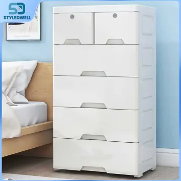 Large Storage Box Plastic Multipurpose Storage Container Box with Wheel  Wardrobe Box Organizer 43.5 x 33.5 x 30 cm