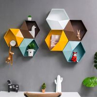 【CC】 Hanging Wall Shelf Pot Shelves Storage Holder Hexagon Room Combination