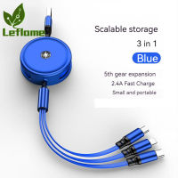 Leflame 3 In 1 Fast Charging Cable Multi Port 3a Fast Charge Data Cable Retractable Compatible For Huawei Android