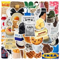 ?พร้อมส่ง?IKEA LAYS Series sticker สติกเกอร์กันน้ำรูปแบบที่แตกต่างกัน JAPAN 50 ชิ้น FOOD BUTTER ICECREAM