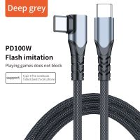 Usb C To Usb Type C สาย Xiaomi ข้อมูลมือถือ Qc สำหรับ100W Pd Elbow Charging โน้ตบุ๊ค Samsung สายโทรศัพท์อย่างรวดเร็ว3.0