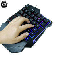 (ในสต็อก) One Hand Ergonomics Gaming Keyboard RGB 35 Gaming Key แบบมีสาย Backlit แบบพกพา Mini Keypad สำหรับศัพท์มือถือแท็บเล็ตสำหรับ Lolpubgcf **