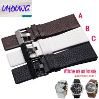 ☬ Uyang Hight Quality Genuine Leather Watchband Adapter Diesel DZ1399 DZ4280 DZ4290 24mm 26mm 28mm Watch Strap Black Brown for Men